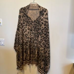 Tribal Leopard Print Wrap - Brown and Black